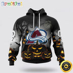 Personalized NHL Colorado Avalanche All Over Print 3D Hoodie Special Design Pumpkins For Halloween
