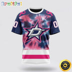Personalized NHL Dallas Stars All Over Print 3D T Shirt Special Pink October Fight Breast Cancer Gift For Man And Women