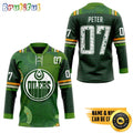 Personalized NHL Edmonton Oilers 2024 St Patrick Day Hockey Jersey Nhl Hockey Jerseys