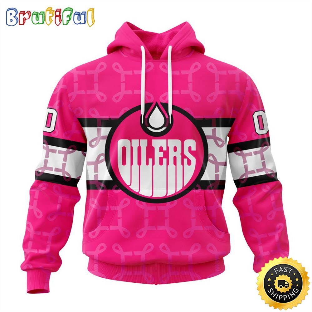 Personalized NHL Edmonton Oilers I Pink I Can In October We Wear Pink Breast Cancer All Over Print 3D Hoodie Unisex Hoodie Tshirt Sweatshirt