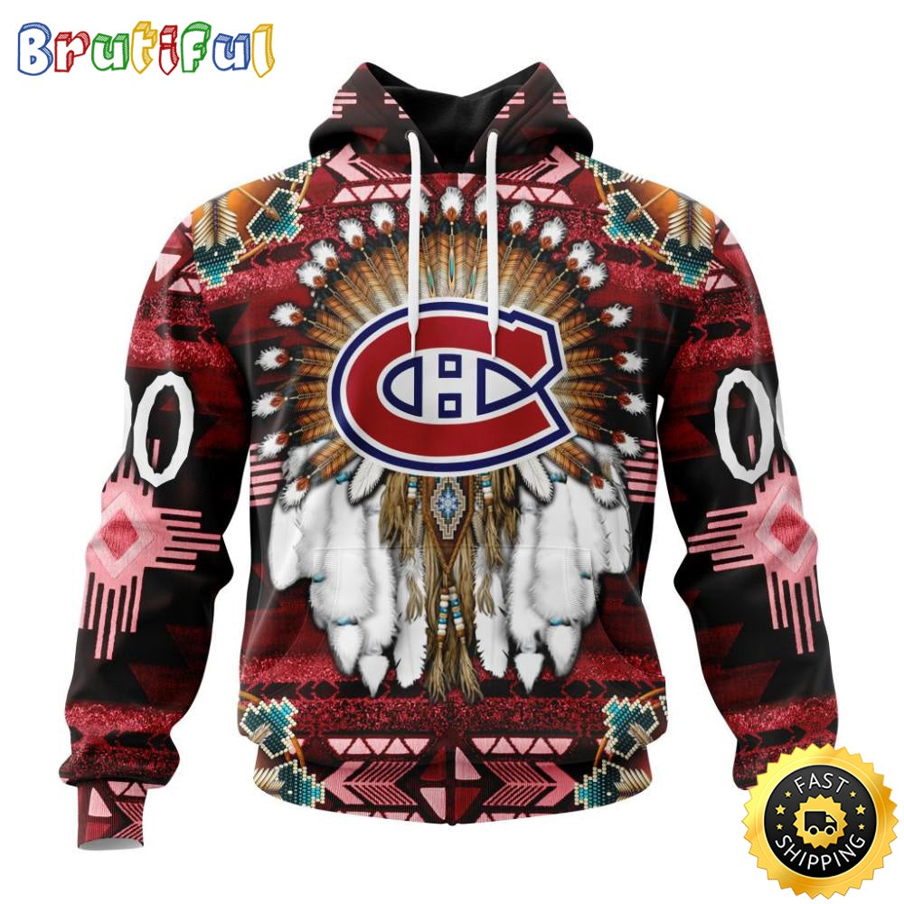 Personalized NHL Montreal Canadiens Hoodie Special Native Costume Design 3D Hoodie Unisex Tshirt Hoodie