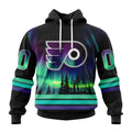Personalized NHL Philadelphia Flyers Hoodie Special Design With Northern Lights All Over Print 3D Hoodie Unisex