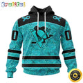 Personalized NHL Pittsburgh Penguins All Over Print 3D Hoodie Special Design Fight Ovarian Cancer Gift For Football Fans
