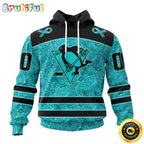 Personalized NHL Pittsburgh Penguins All Over Print 3D Hoodie Special Design Fight Ovarian Cancer Gift For Football Fans