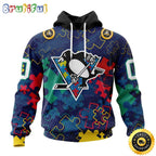Personalized NHL Pittsburgh Penguins Specialized Fearless Against Autism All Over Print 3D Hoodie Unisex Hoodie