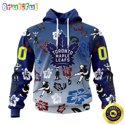 Personalized NHL Toronto Maple Leafs Hoodie Hawaiian Style Design For Fans Unisex 3D Hoodie