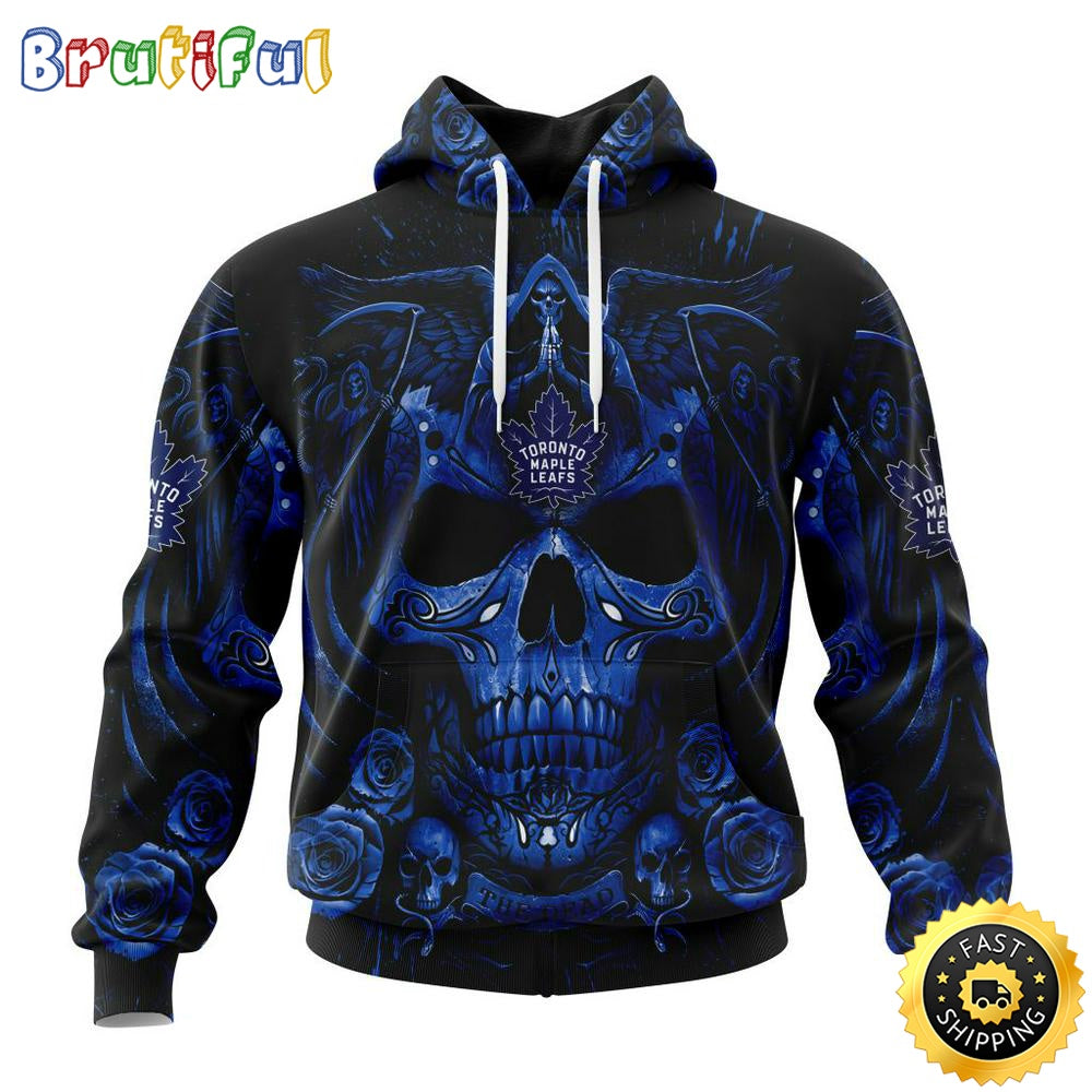 Personalized NHL Toronto Maple Leafs Hoodie Special Design With Skull Art All Over Print 3D Hoodie Unisex Tshirt Hoodie