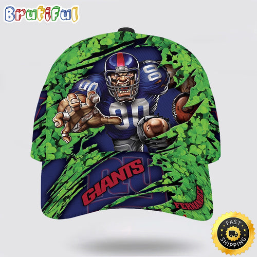 Personalized New York Giants Mascot St Patrick Day All Over Print Baseball Cap