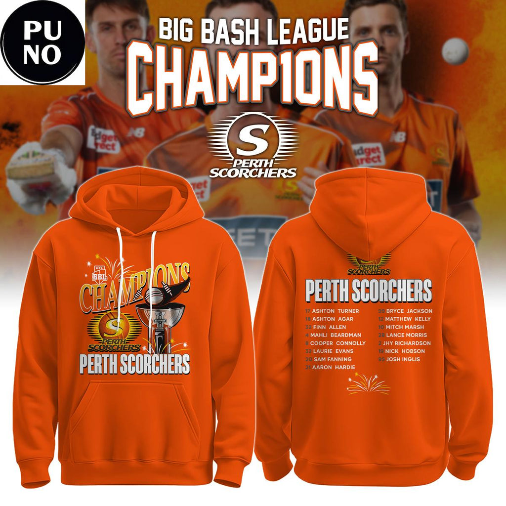 Perth Scorchers Big Bash League 15 Champions Hoodie Shirt