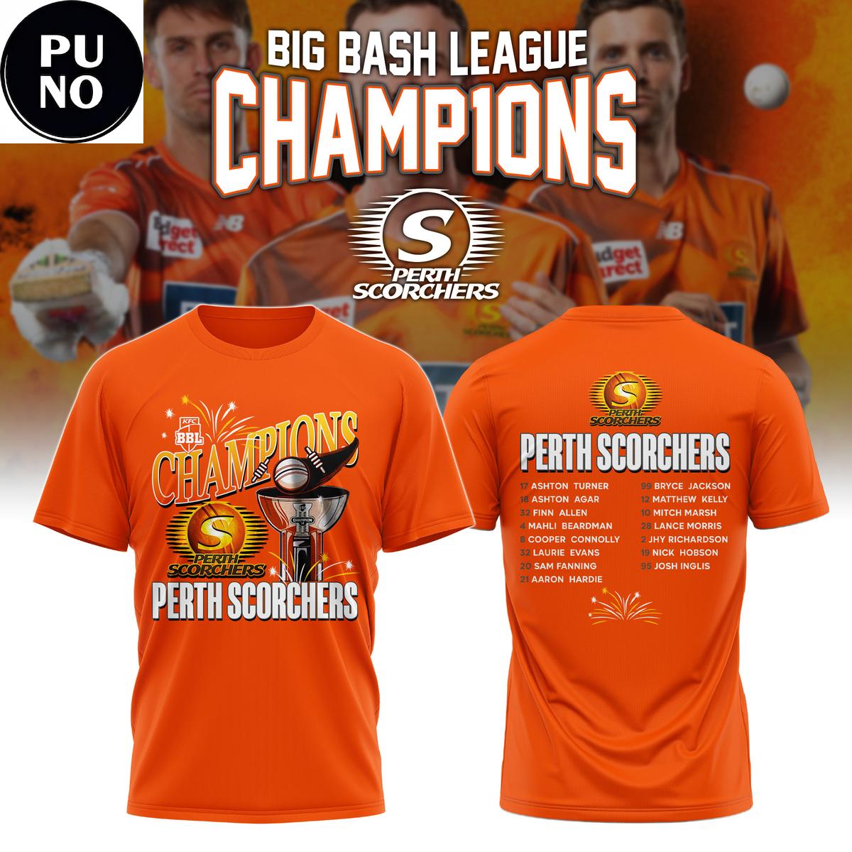 Perth Scorchers Big Bash League 15 Champions Hoodie Shirt