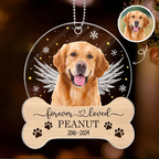 Custom Photo Pet Memorial Keepsake - Personalized Custom Shaped Acrylic Ornament - Forever Loved Sympathy Gift For Dog Lovers, Cat Lovers