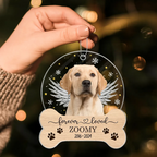 Custom Photo Pet Memorial Keepsake - Personalized Custom Shaped Acrylic Ornament - Forever Loved Sympathy Gift For Dog Lovers, Cat Lovers