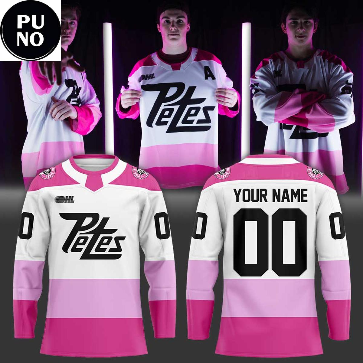 Peterborough Petes Pink In The Rink 2026 Personalized Hockey Jersey