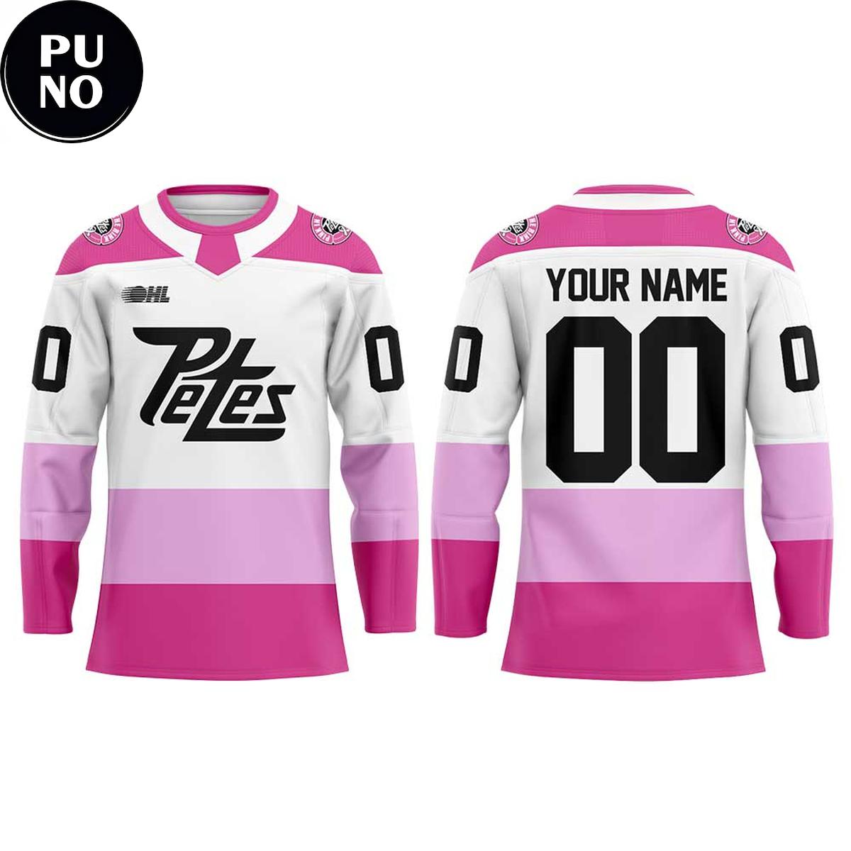 Peterborough Petes Pink In The Rink 2026 Personalized Hockey Jersey