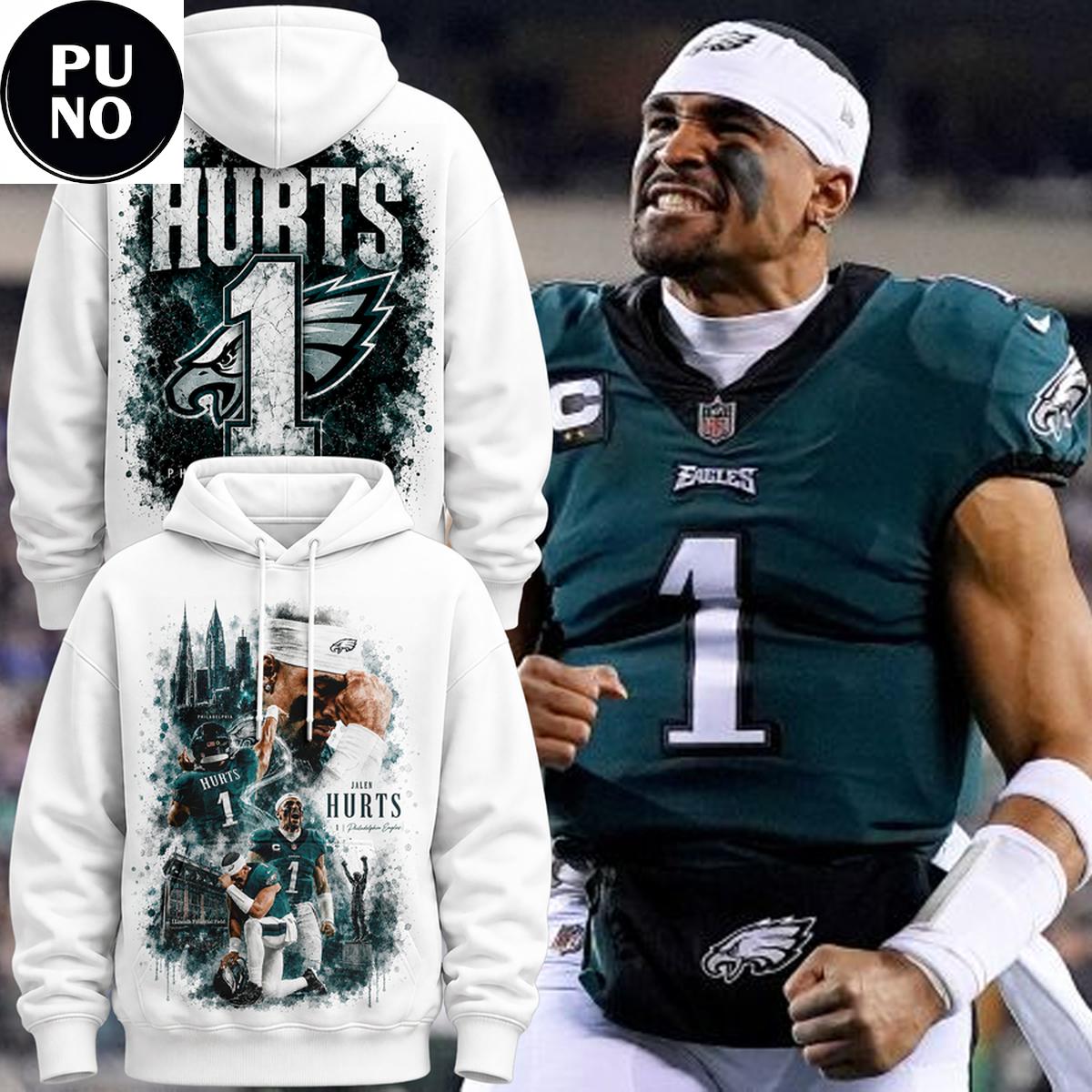 Philadelphia Eagles 2026 QB1 Jalen Hurts Hoodie T-Shirt