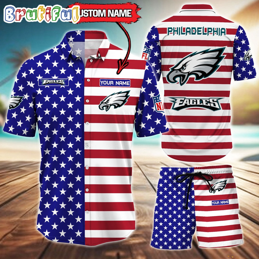 Philadelphia Eagles American Flag Hawaii Shirt