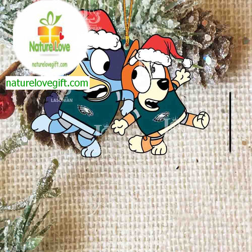 Philadelphia Eagles Bluey Christmas Holiday NFL Decor Acrylic Christmas Tree Ornament