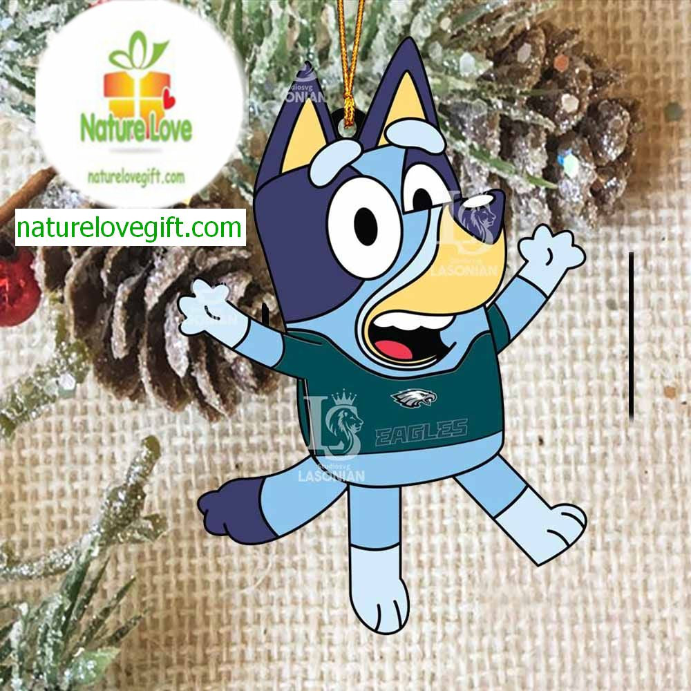 Philadelphia Eagles Bluey NFL Christmas Tree Decoration Ornament