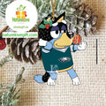 Philadelphia Eagles Christmas Bluey Bandit Heeler NFL Acrylic Christmas Tree Decoration Ornament