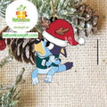 Philadelphia Eagles Christmas Bluey Santa Claus NFL Acrylic Christmas Tree Decoration Ornament