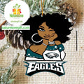 Philadelphia Eagles Girl NFL Acrylic Christmas Tree Decoration Ornament