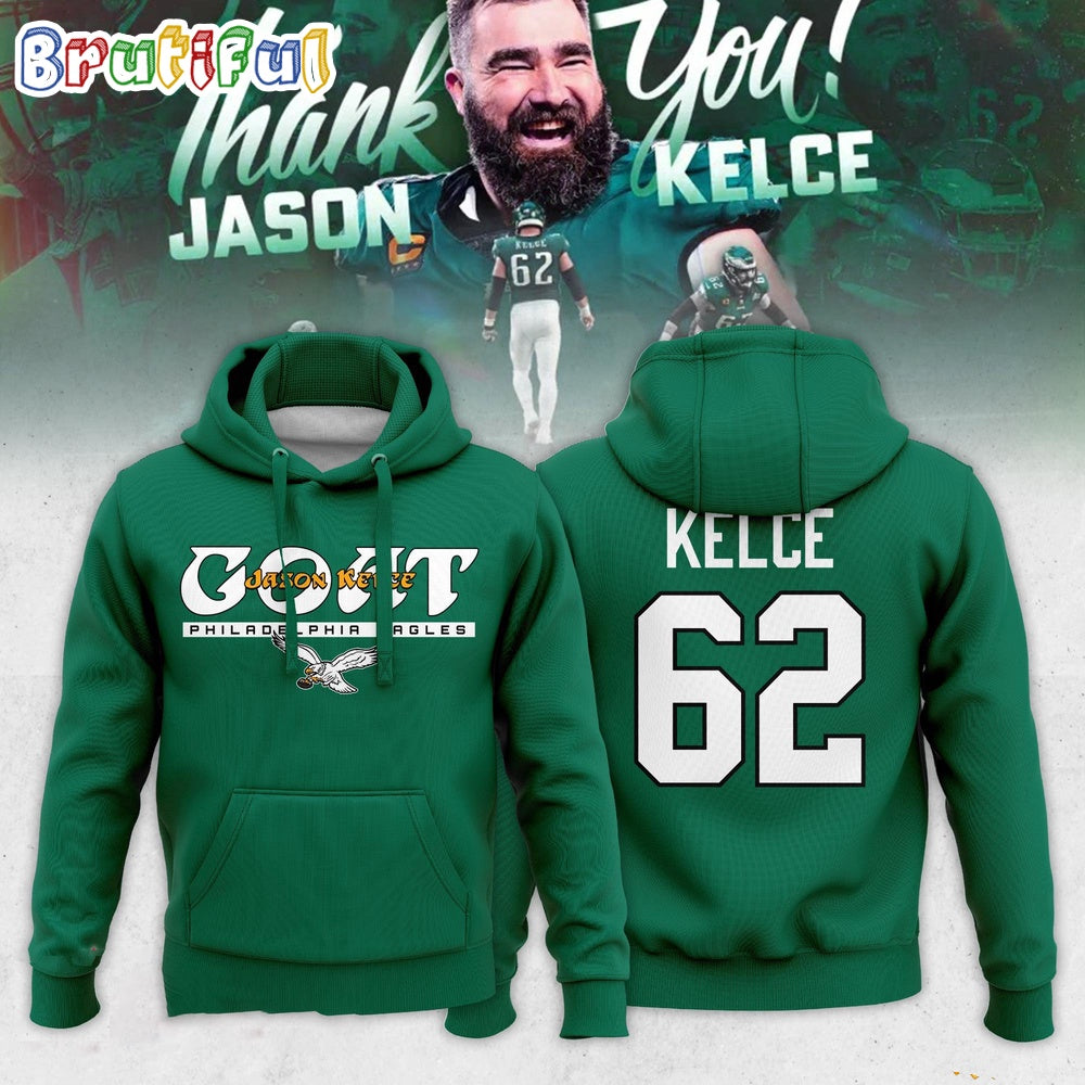Philadelphia Eagles Goatv Jason Kelce 62 Nfl All Over Print Hoodie