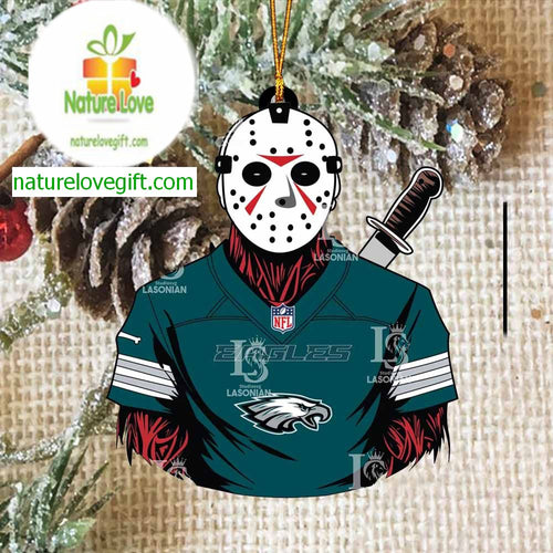 Philadelphia Eagles Jason Voorhees Horror NFL Acrylic Christmas Tree Decoration Ornament