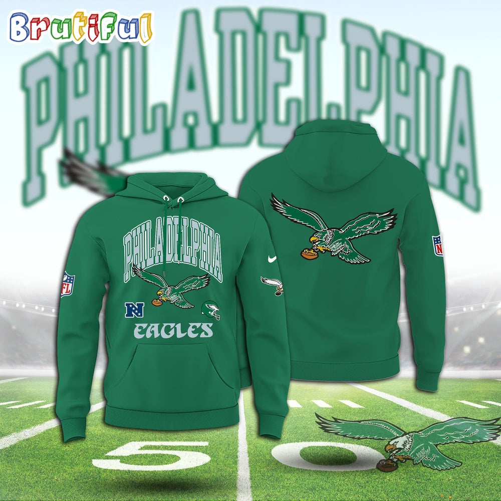 Philadelphia Eagles Kelly Green Notre Dame Pullover Hoodie