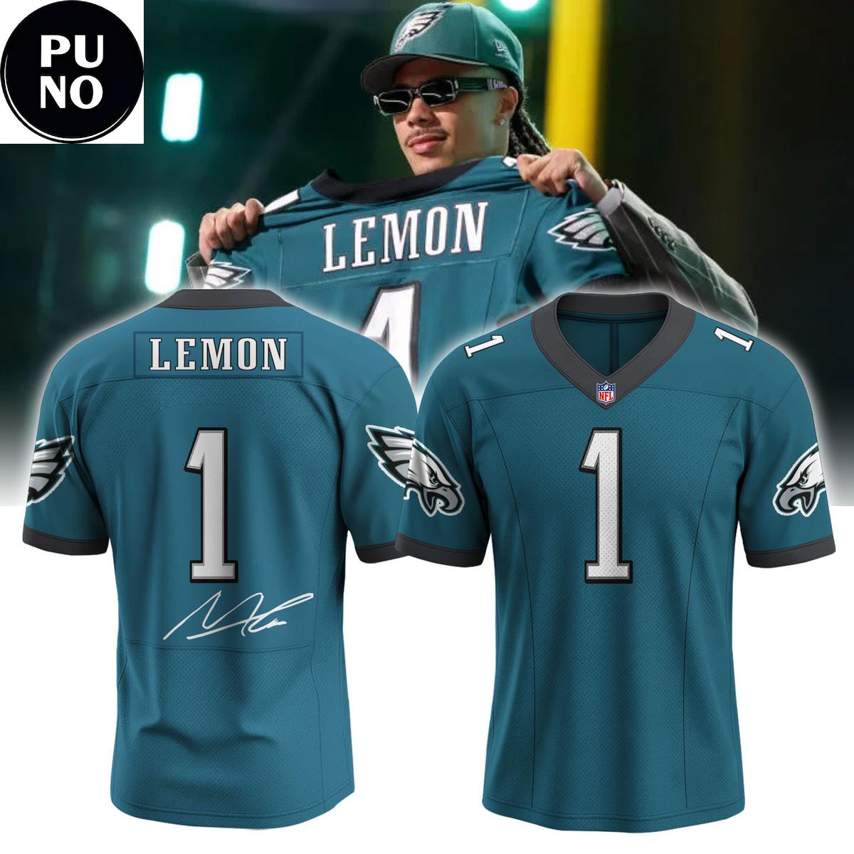 Philadelphia Eagles Makai Lemon #1 NFL Draft First Round Pick 2026 Football Jersey