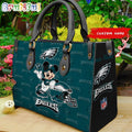 Philadelphia Eagles Mickey Leather Bag Custom Name Women Bag
