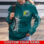 Custom NFL Philadelphia Eagles Hoodie Leggings The Grinch Hoodie Rock Paper Scissors Throat Punch I Win