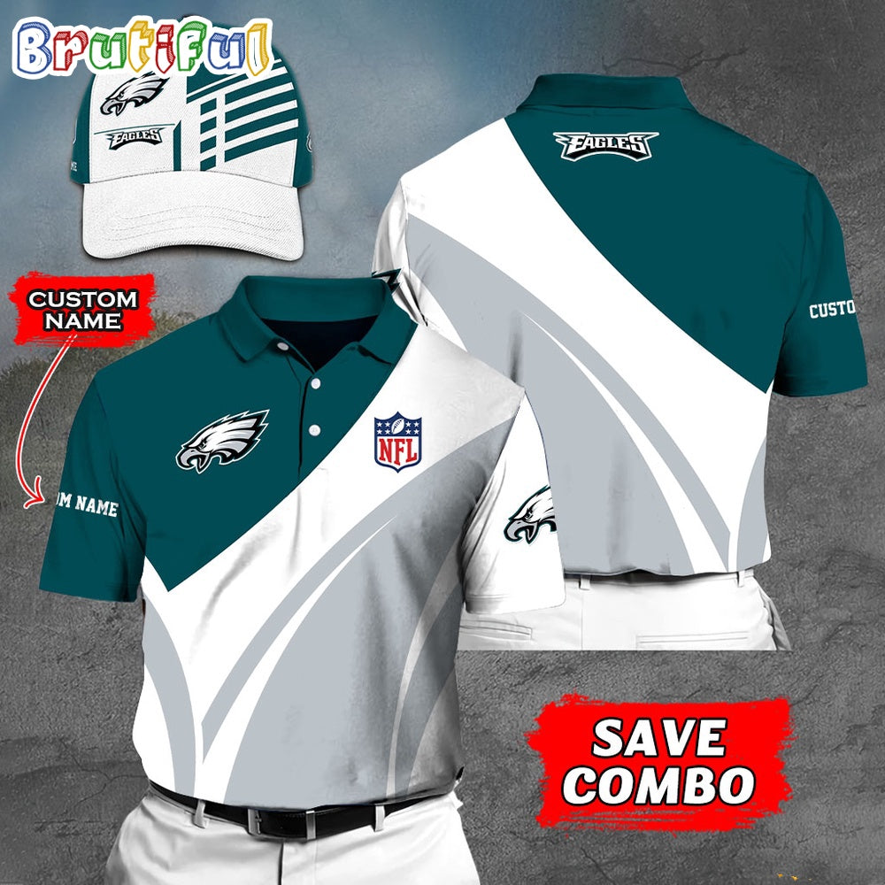 Philadelphia Eagles Polo Shirt Custom Name Football Polo Shirts