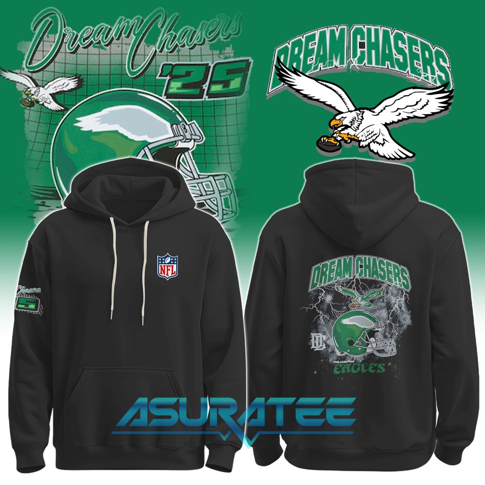 Philadelphia Eagles x Chase the Dream Black Lightning Hoodie