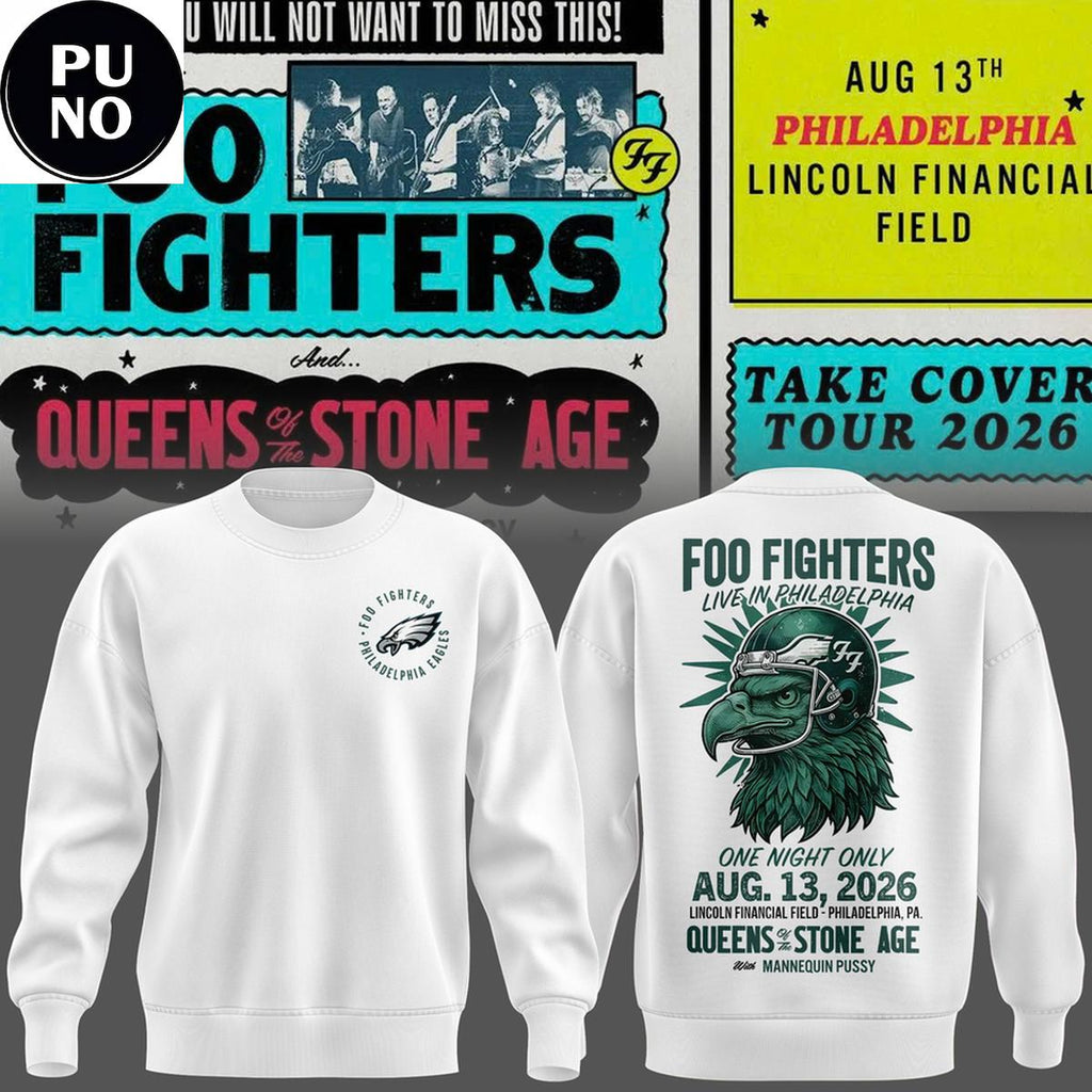 Philadelphia Eagles x Foo Fighters Take Cover Tour 2026 Hoodie T-Shirt