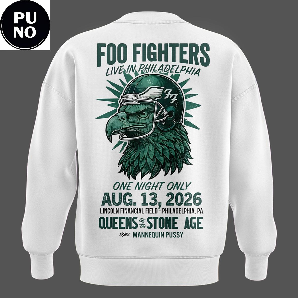 Philadelphia Eagles x Foo Fighters Take Cover Tour 2026 Hoodie T-Shirt