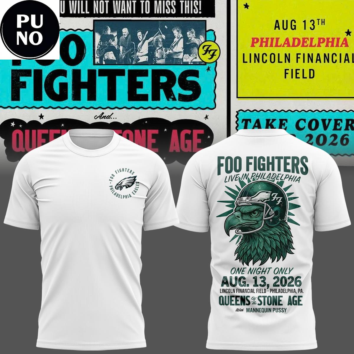 Philadelphia Eagles x Foo Fighters Take Cover Tour 2026 Hoodie T-Shirt