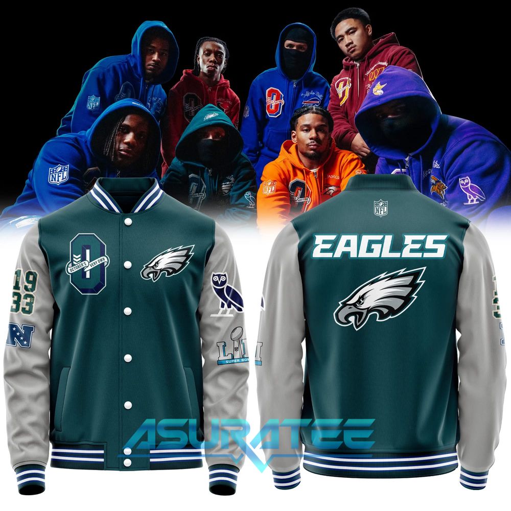 Philadelphia Eagles x OVO Exclusive Merch 2025 Baseball Jacket