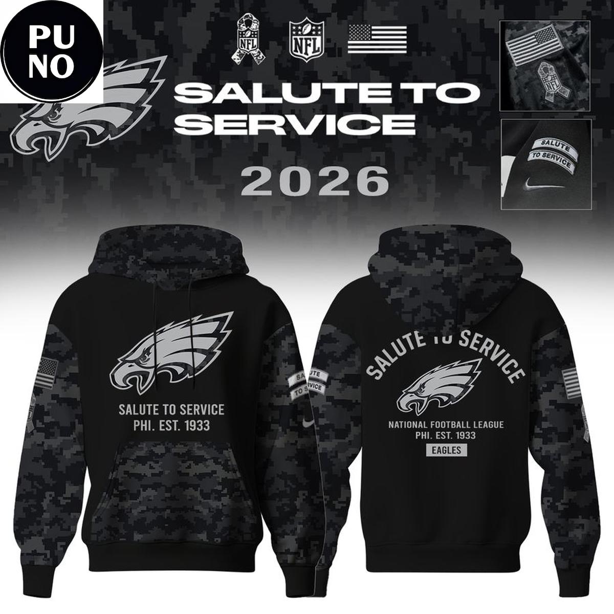 Philadelphia Eagles x Salute to Service 2026 Camo Hoodie