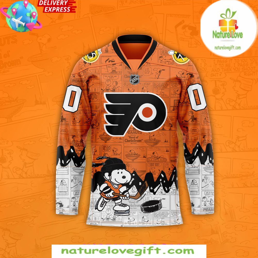 Philadelphia Flyers 75th Anniversary Peanuts Hockey Jersey
