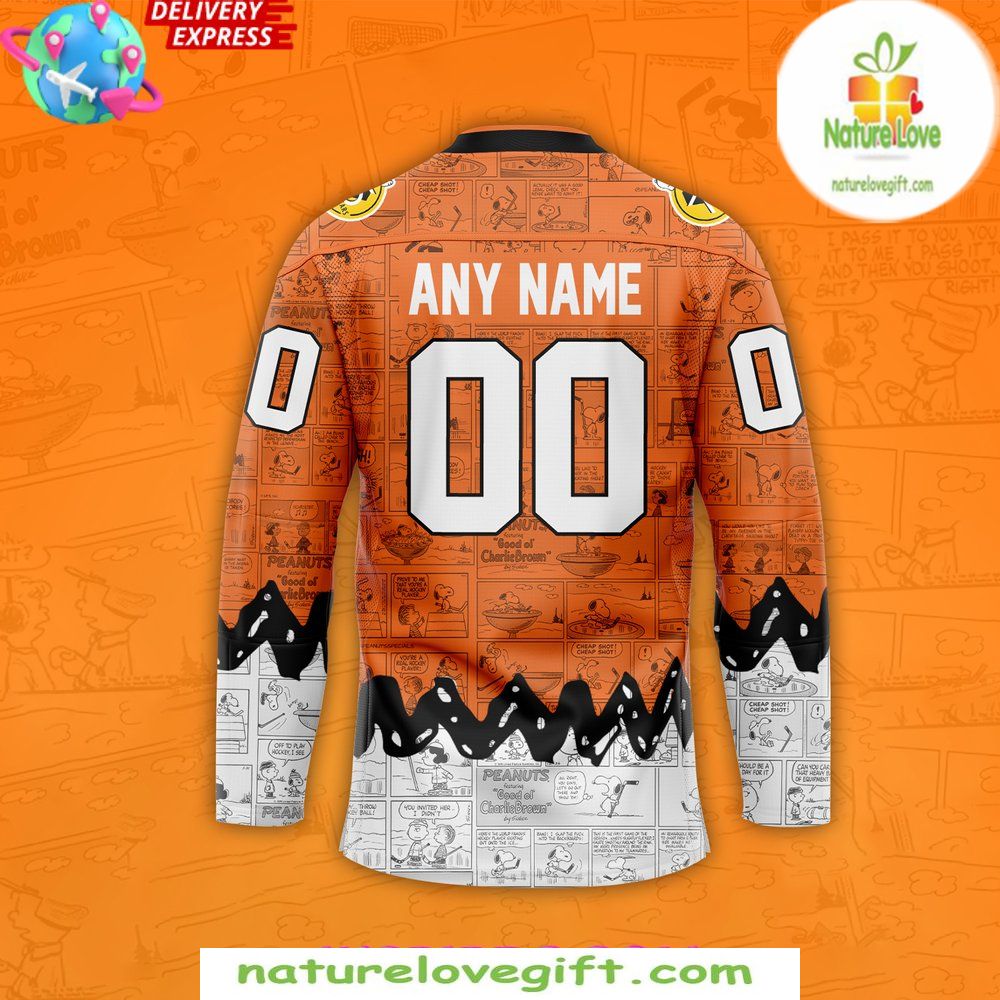 Philadelphia Flyers 75th Anniversary Peanuts Hockey Jersey