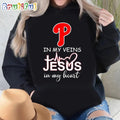 Philadelphia Phillies 2023 Nlcs In My Veins Jesus In My Heart T-Shirt