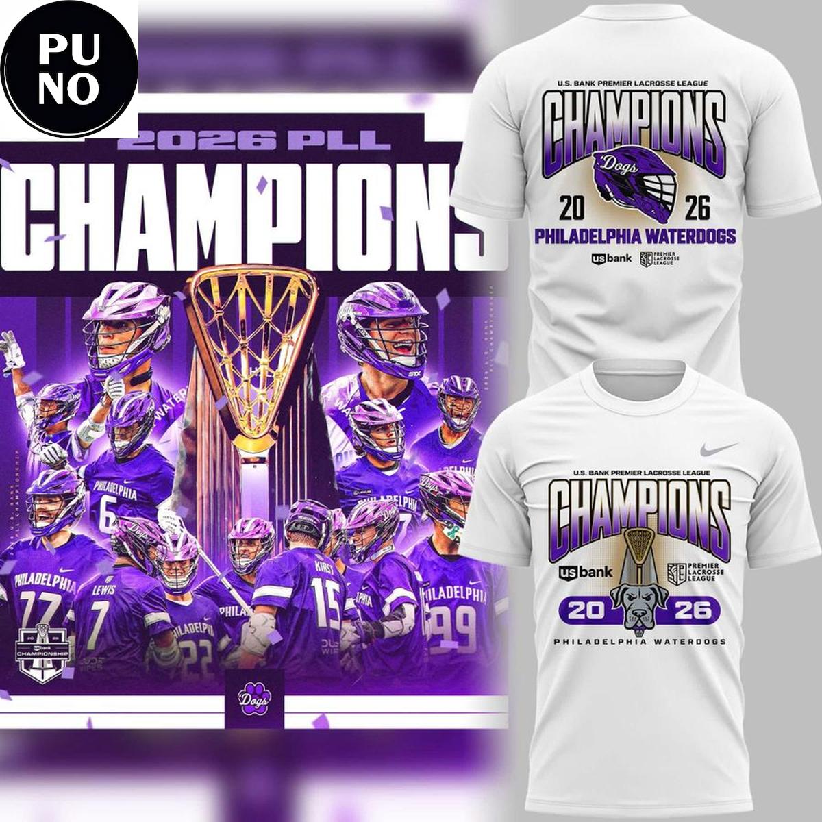 Philadelphia Waterdogs 2026 Premier Lacrosse League Champions T-Shirt