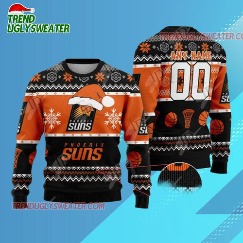 Personalized Phoenix Suns Christmas Game Day Ugly Christmas Sweater