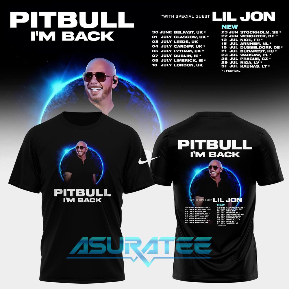 Pitbull I’m Back! Tour 2026 Limited Edition Shirt
