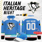 Pittsburgh Penguins 2026 Italian Heritage Night Special Hockey Jersey
