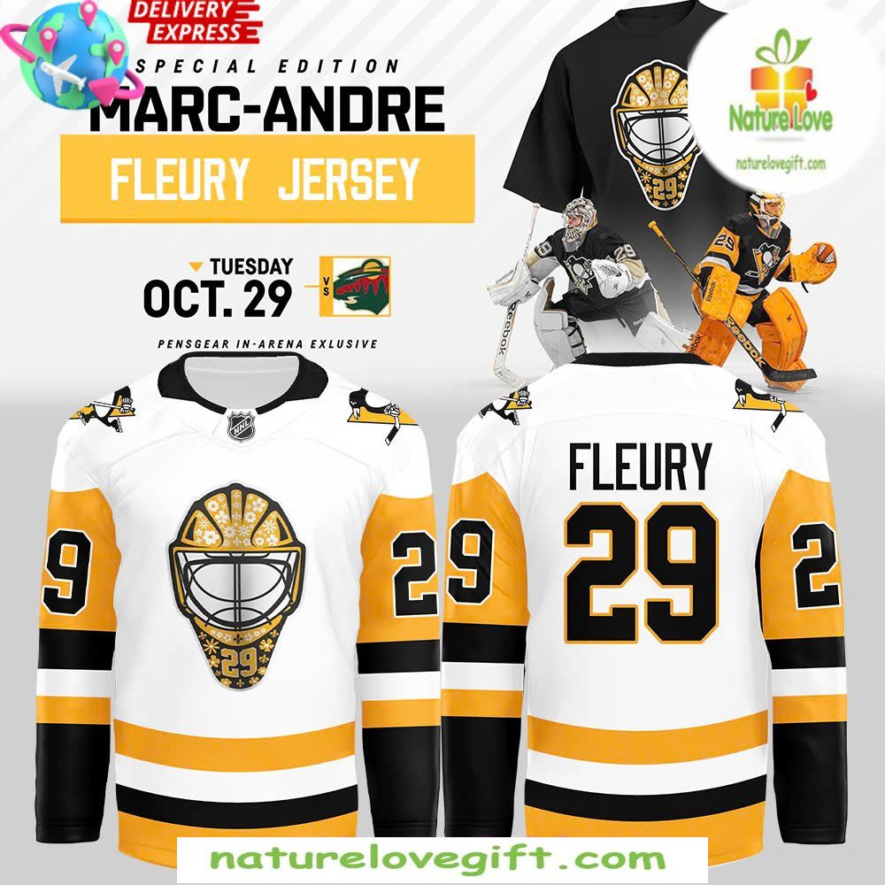 Marc-Andre Fleury Penguins White Hockey Jersey