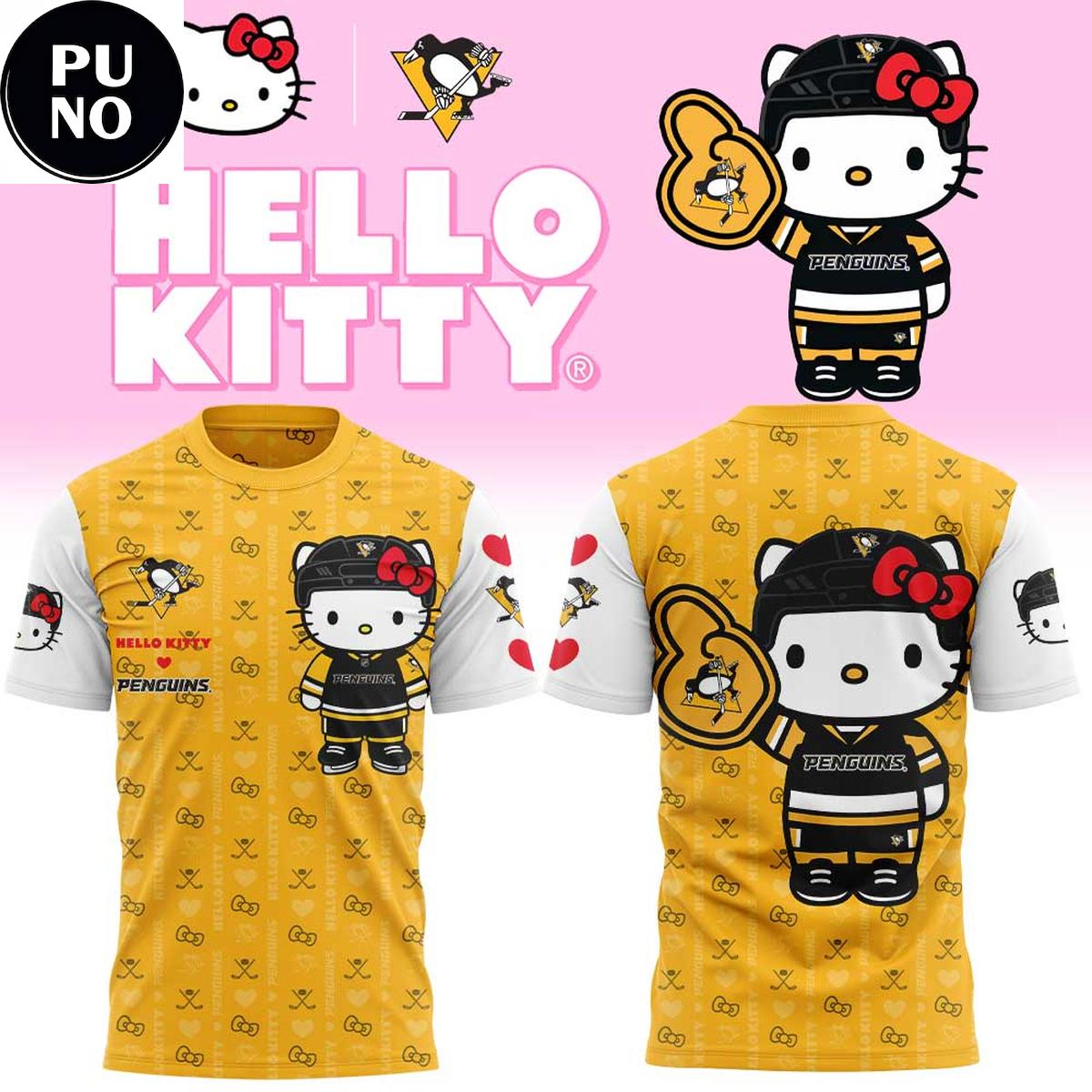 Pittsburgh Penguins x Hello Kitty Night 2026 Pattern Hoodie T-Shirt