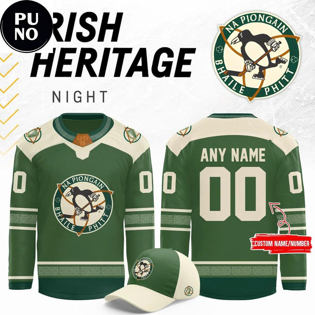 Pittsburgh Penguins x Irish Heritage Night 2026 Personalized Hockey Jersey