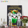 Pittsburgh Pirates Mascot Team Player Signature Wall Art Poster Canvas