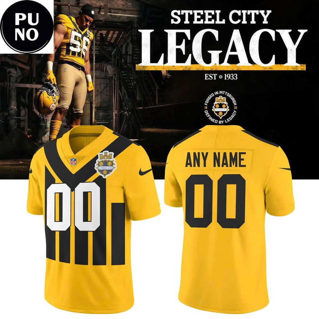 Pittsburgh Steelers Gold Alternate 1933 Throwback Game 2026 Personalized Football Jersey